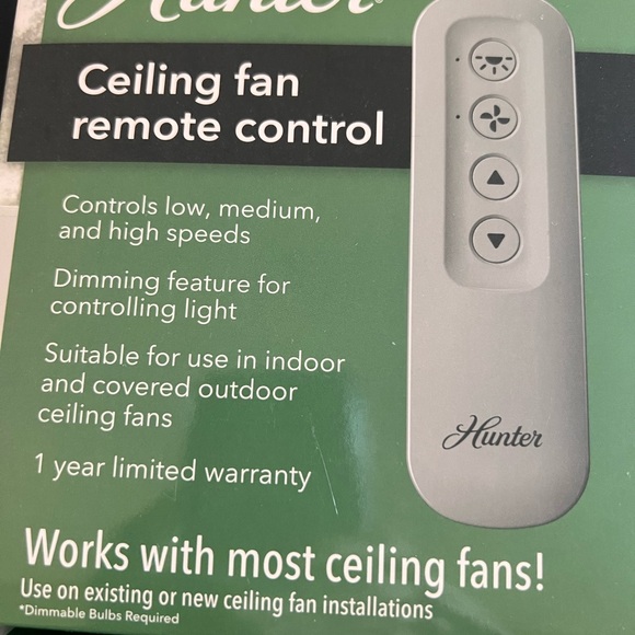 Hunter Ceiling Fan Remote Control/model 99770/nib - Picture 2 of 7